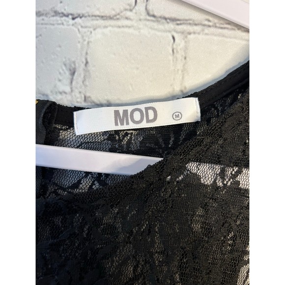 Women's MOD Floral Midi Sleeveles Dress w/ Lace on the Back & Sides. SZ M. NWOT. - Picture 3 of 3